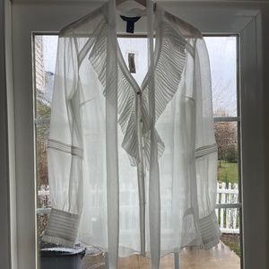 WHITE HOUSE BLACK MARKET-Sheer white button down.